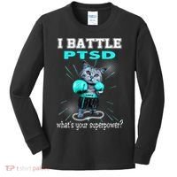 I Battle PTSD Awareness Kids Long Sleeve Shirt thumb 0