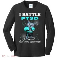 I Battle PTSD Awareness Kids Long Sleeve Shirt thumb 0
