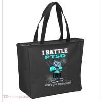 I Battle PTSD Awareness Tote Bag thumb 2