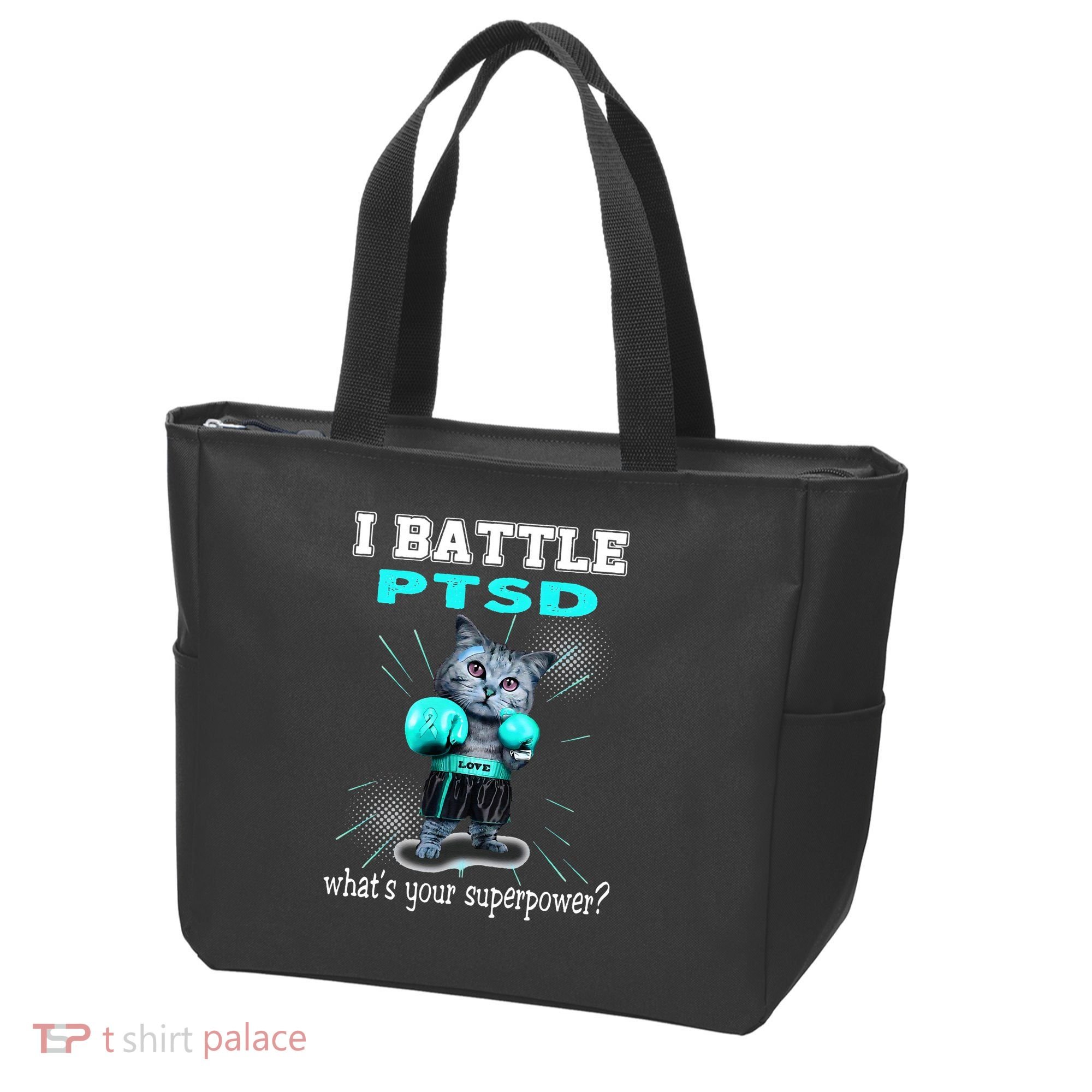 I Battle PTSD Awareness Tote Bag