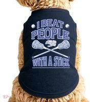 I Beat People With A Stick Lacrosse Sport Doggie Tank thumb 0
