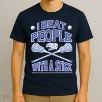 I Beat People With A Stick Lacrosse Sport T-Shirt thumb 3