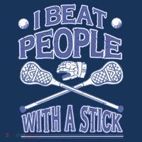 I Beat People With A Stick Lacrosse Sport Baby Bodysuit thumb 2