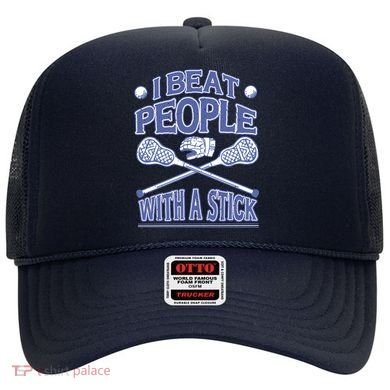 I Beat People With A Stick Lacrosse Sport Hat