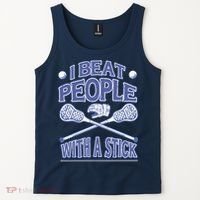I Beat People With A Stick Lacrosse Sport Tank Top thumb 2
