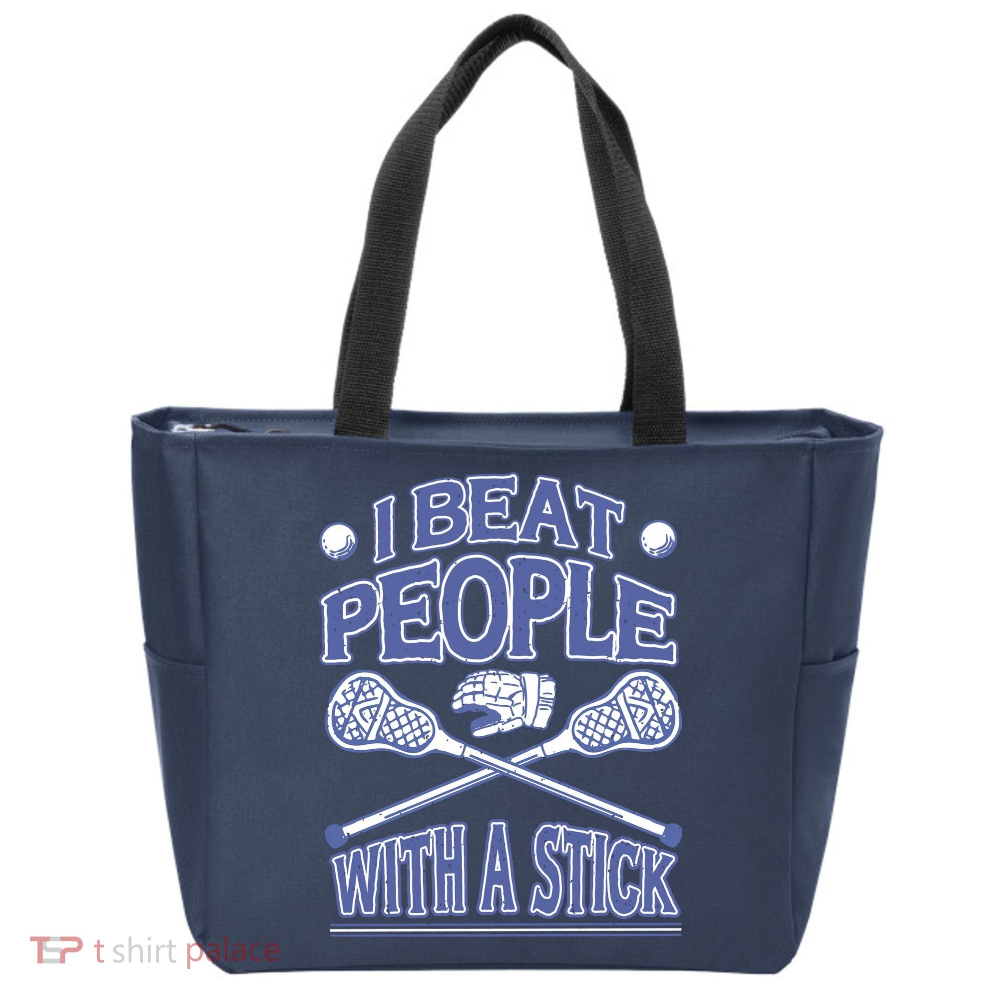 I Beat People With A Stick Lacrosse Sport Tote Bag