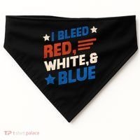 I Bleed Red White And Blue 4th Of July USA-Made Doggie Bandana thumb 0