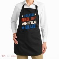 I Bleed Red White And Blue 4th Of July Apron thumb 2