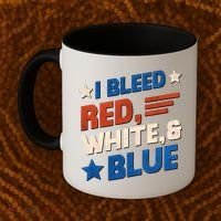 I Bleed Red White And Blue 4th Of July Coffee Mug thumb 2