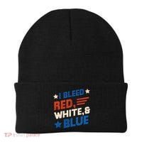 I Bleed Red White And Blue 4th Of July Beanie thumb 0