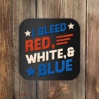 I Bleed Red White And Blue 4th Of July Coaster thumb 0