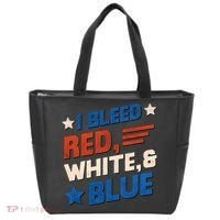 I Bleed Red White And Blue 4th Of July Tote Bag thumb 0