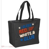 I Bleed Red White And Blue 4th Of July Tote Bag thumb 2
