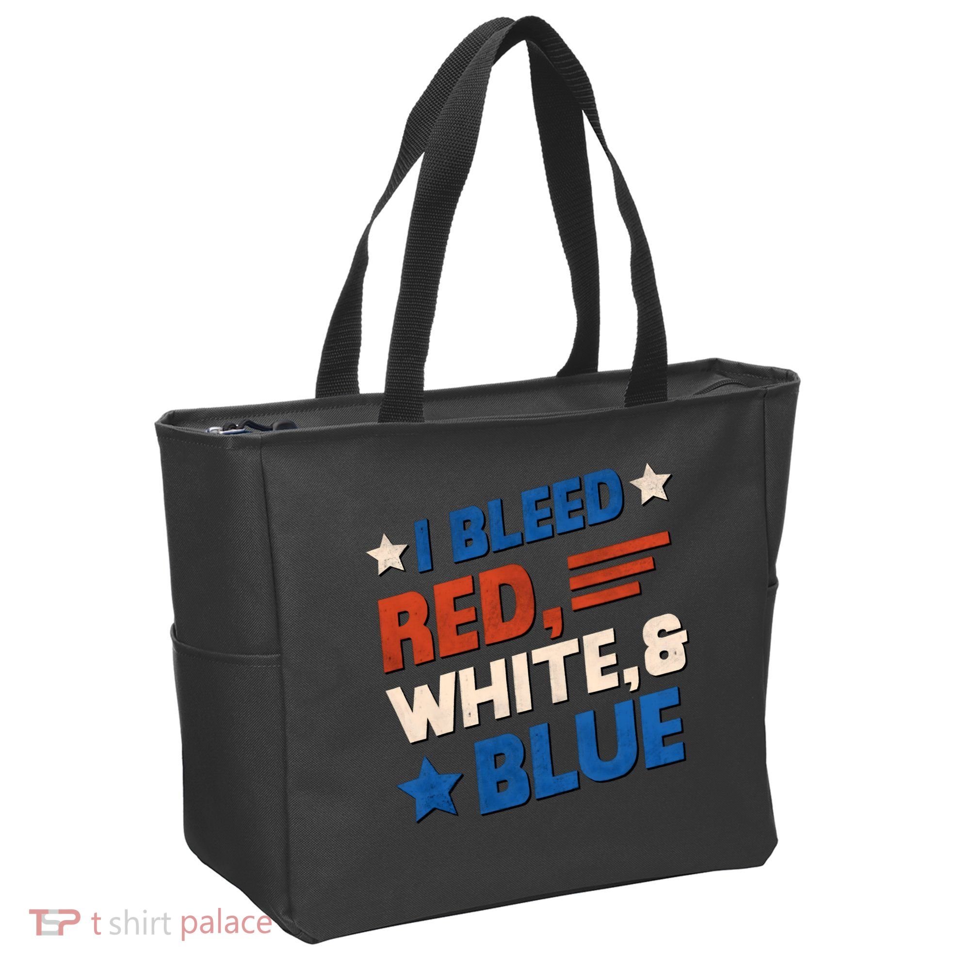 I Bleed Red White And Blue 4th Of July Tote Bag