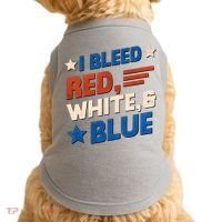 I Bleed Red White And Blue 4th Of July Doggie Tank thumb 0