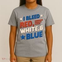 I Bleed Red White And Blue 4th Of July T-Shirt thumb 4