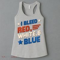 I Bleed Red White And Blue 4th Of July Women's Tank Top thumb 3