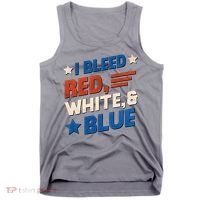 I Bleed Red White And Blue 4th Of July Tank Top thumb 0