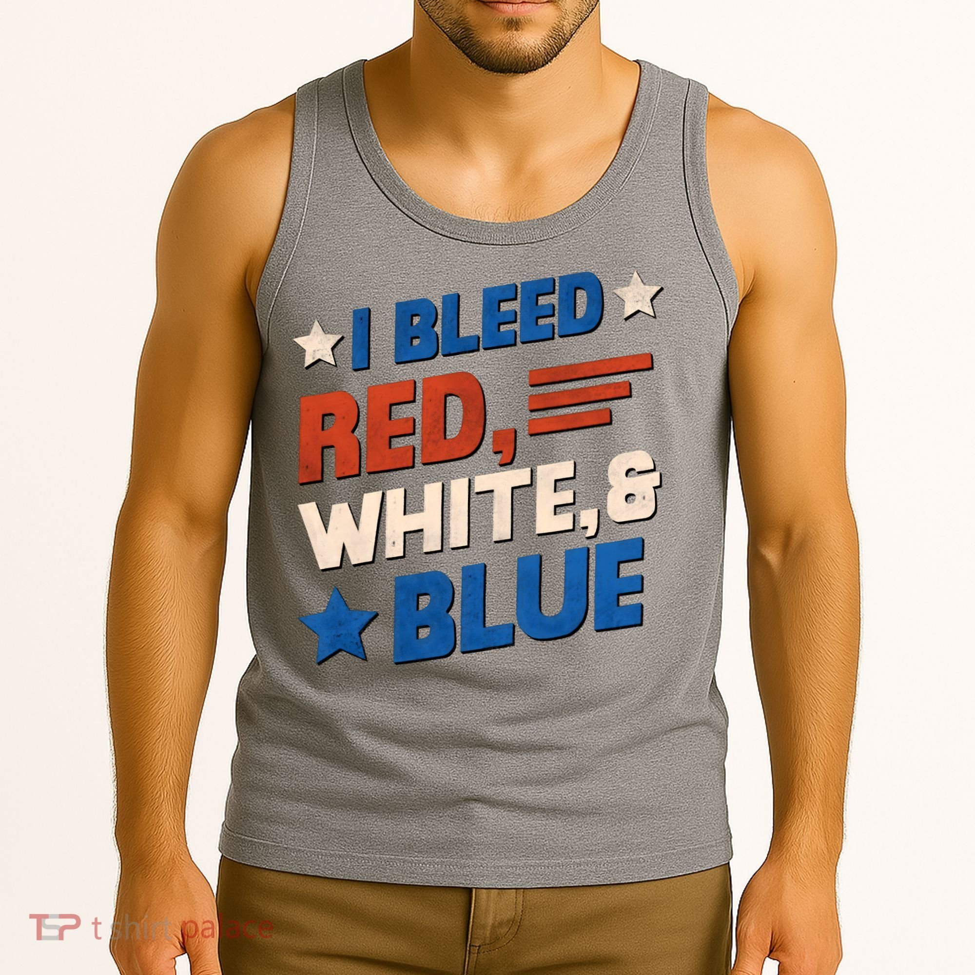 I Bleed Red White And Blue 4th Of July Tank Top