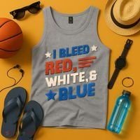 I Bleed Red White And Blue 4th Of July Tank Top thumb 4