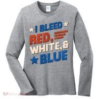 I Bleed Red White And Blue 4th Of July Women's Long Sleeve Shirt thumb 0
