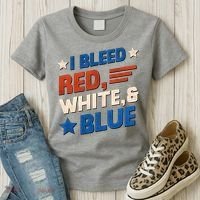 I Bleed Red White And Blue 4th Of July Women's T-Shirt thumb 3