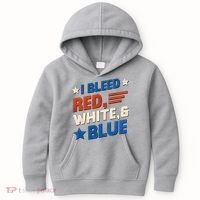 I Bleed Red White And Blue 4th Of July Kids Hoodie thumb 0