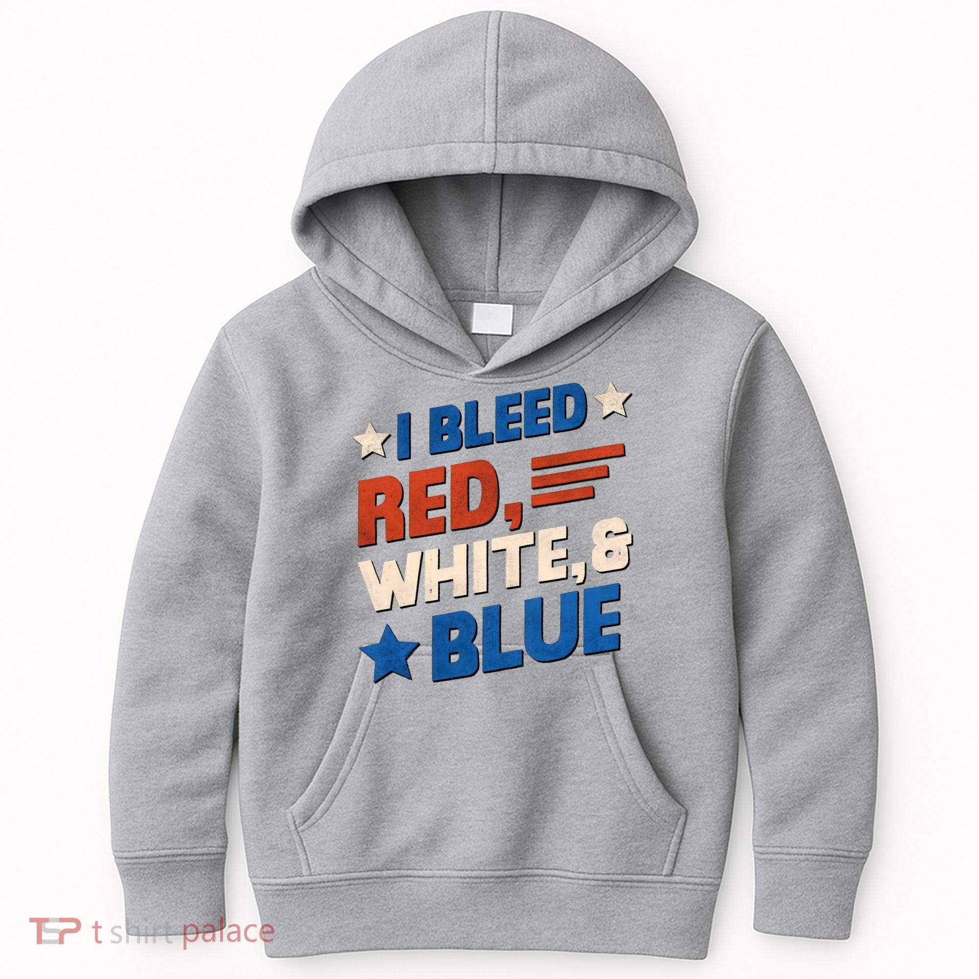 I Bleed Red White And Blue 4th Of July Kids Hoodie