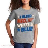 I Bleed Red White And Blue 4th Of July Kids T-Shirt thumb 2