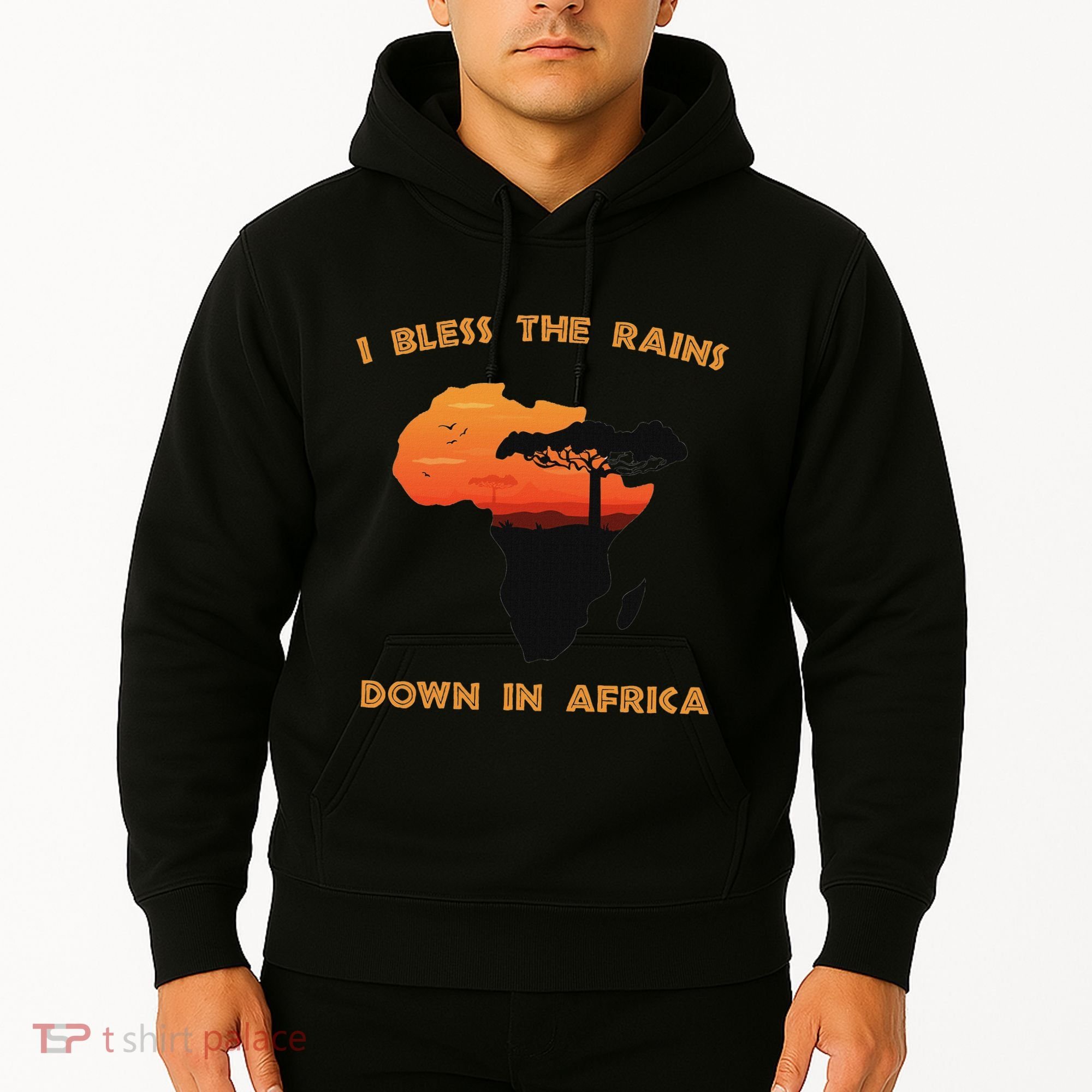 I Bless Rains Down In Africa Farmer Proud Africa Map Hoodie