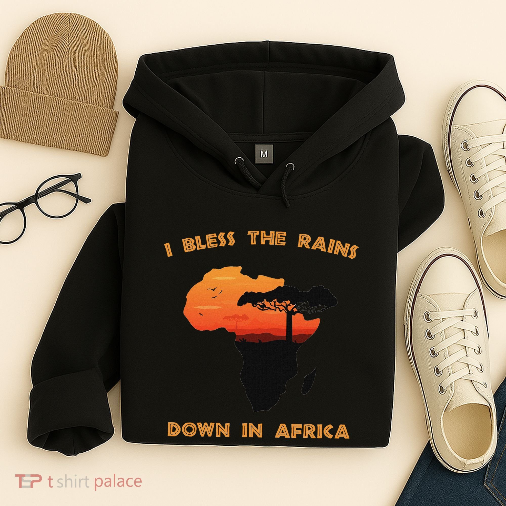 I Bless Rains Down In Africa Farmer Proud Africa Map Hoodie