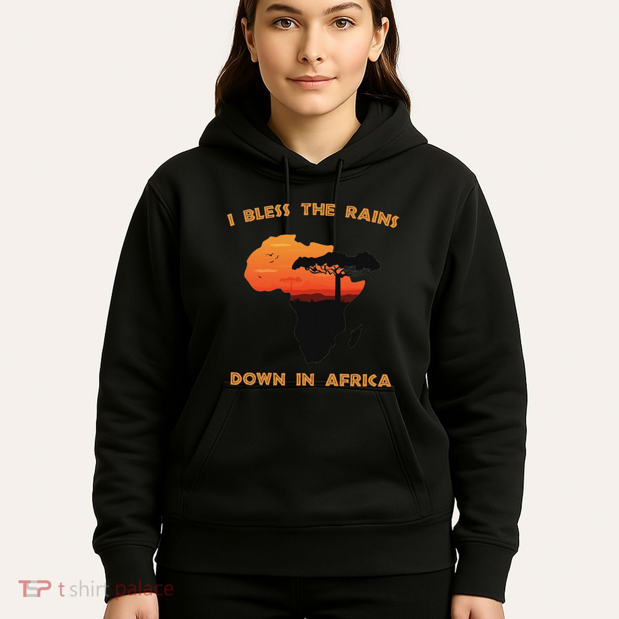 I Bless Rains Down In Africa Farmer Proud Africa Map Hoodie