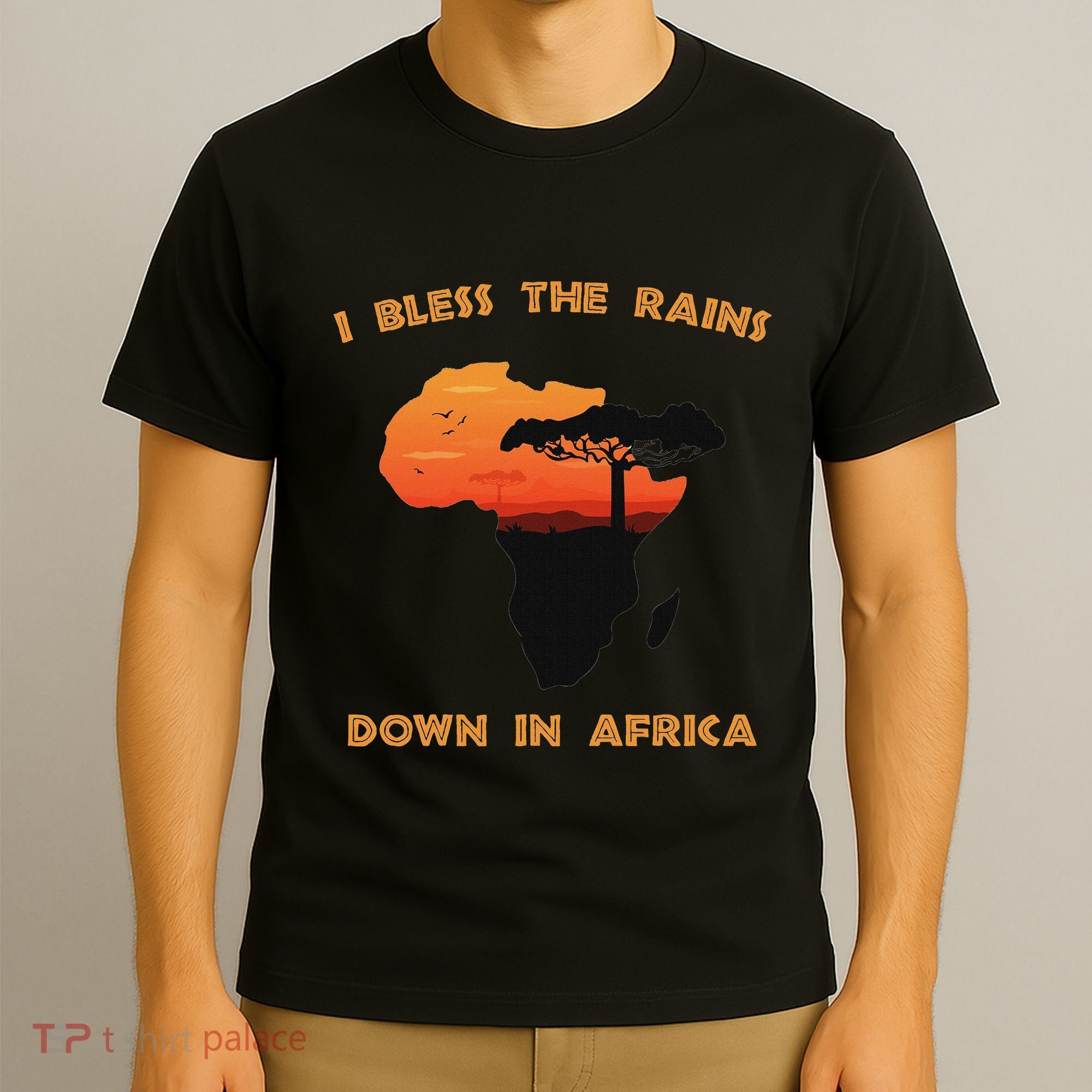 I Bless Rains Down In Africa Farmer Proud Africa Map T-Shirt