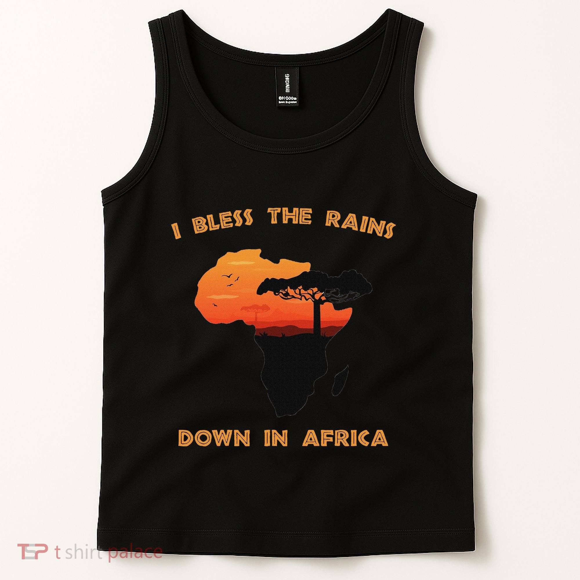 I Bless Rains Down In Africa Farmer Proud Africa Map Tank Top