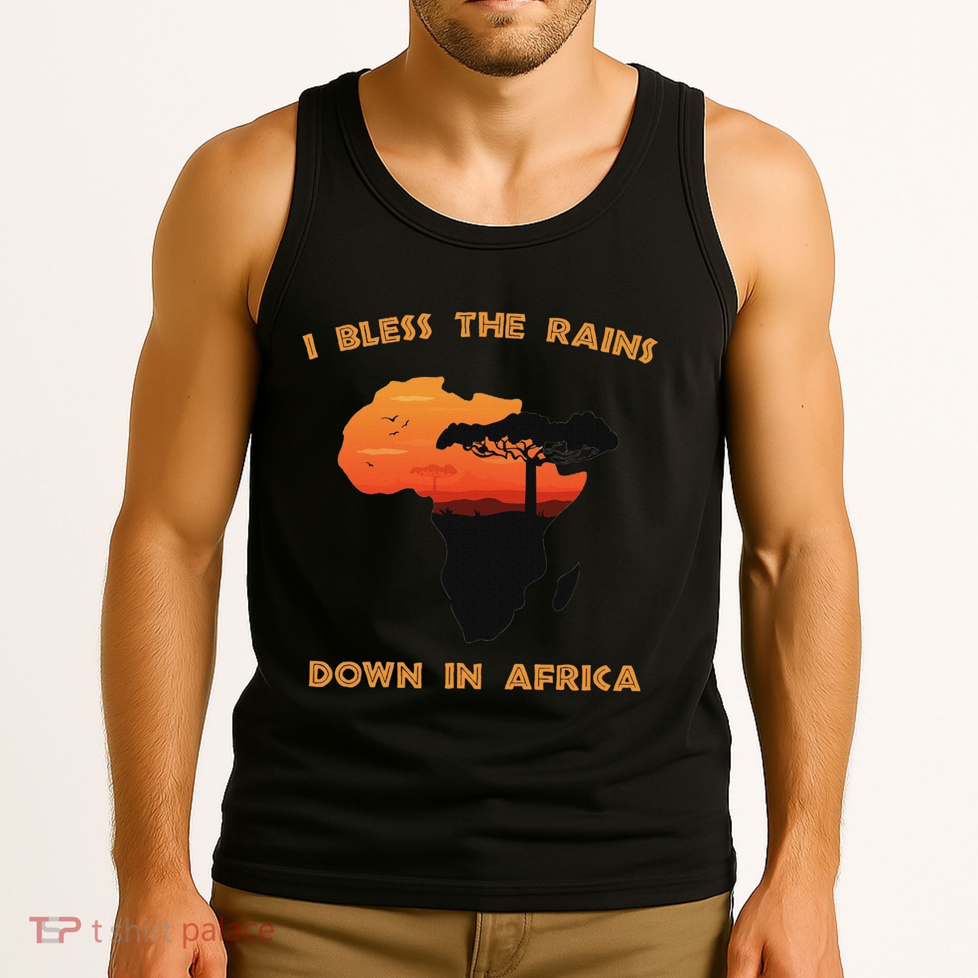 I Bless Rains Down In Africa Farmer Proud Africa Map Tank Top