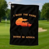 I Bless Rains Down In Africa Farmer Proud Africa Map Golf Towel thumb 1