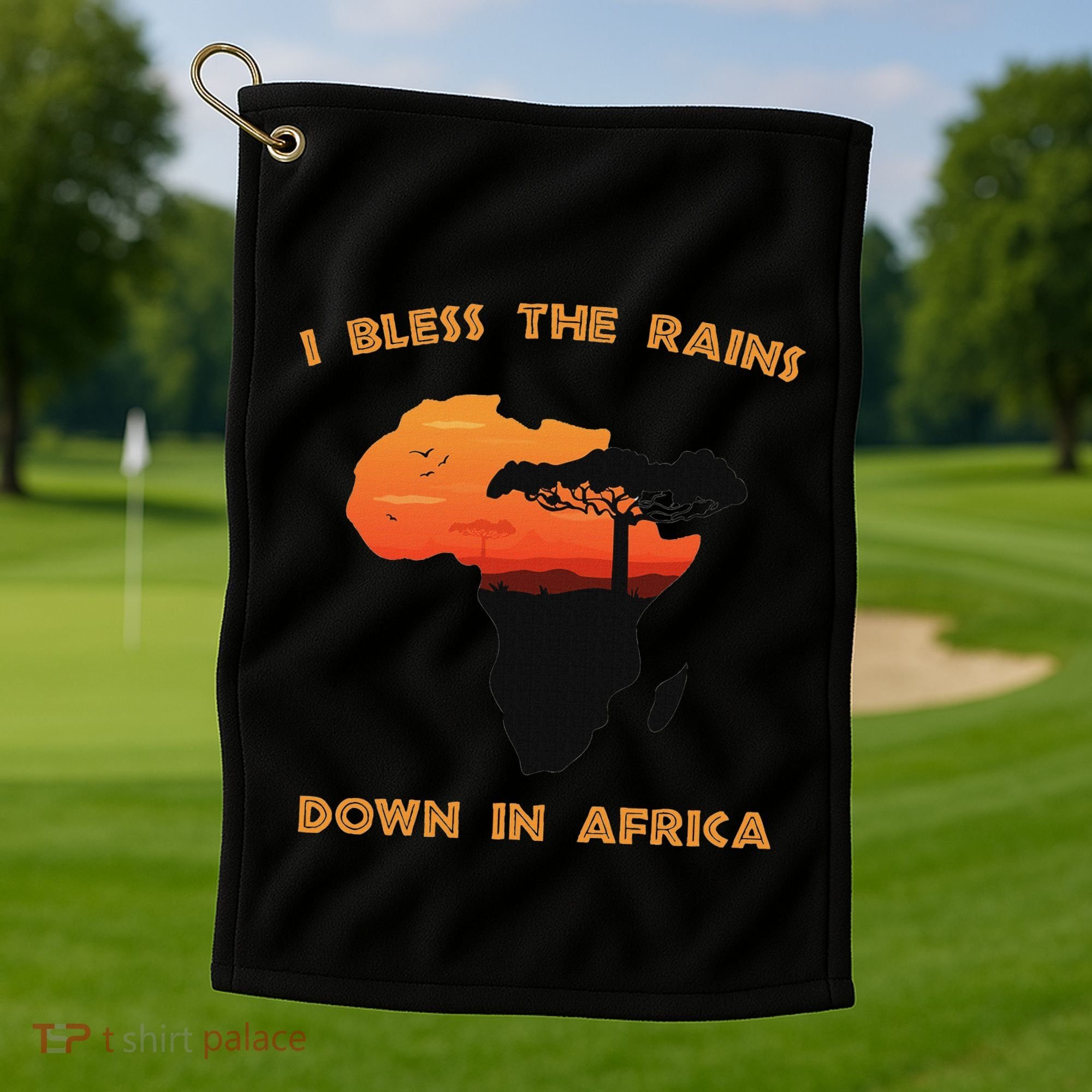 I Bless Rains Down In Africa Farmer Proud Africa Map Golf Towel