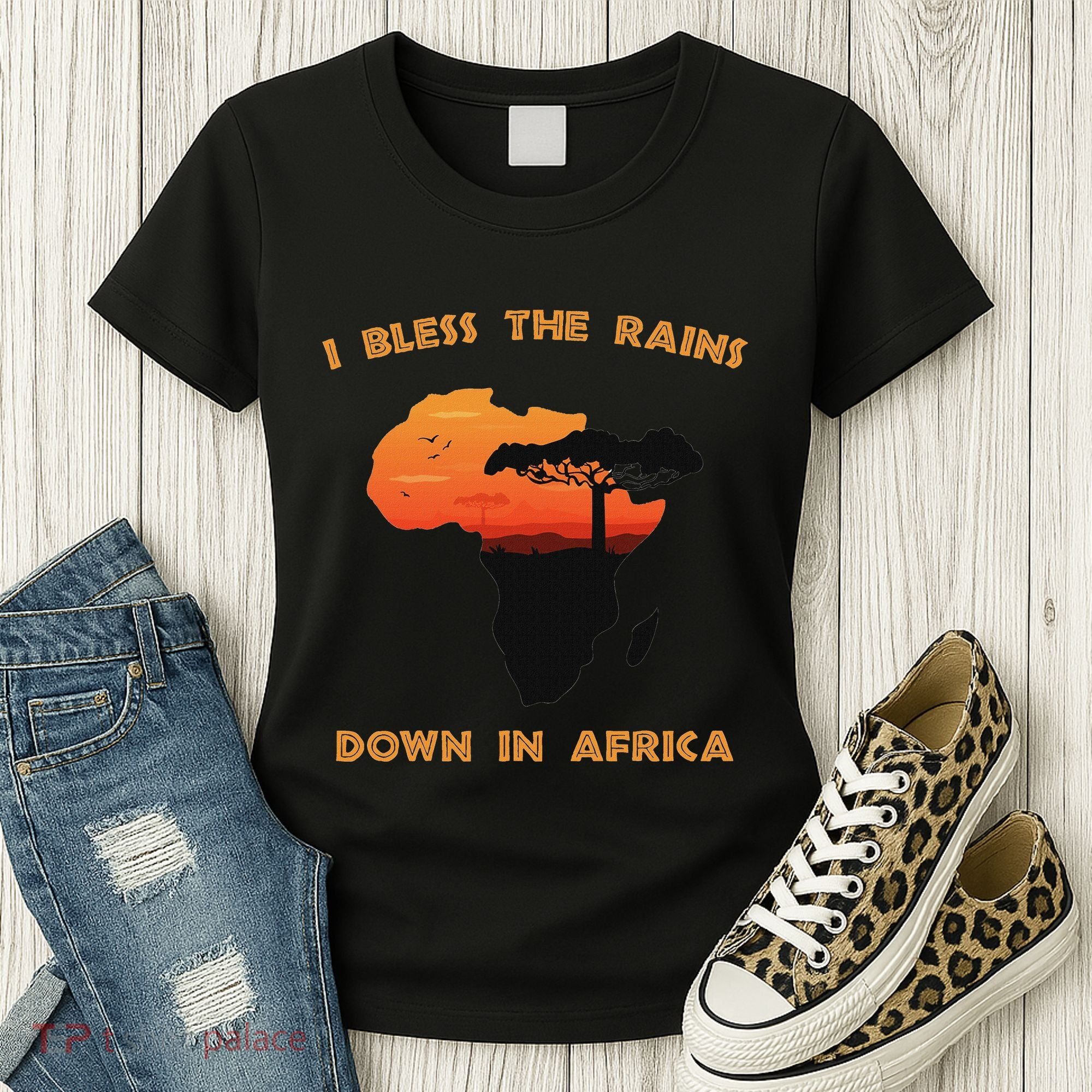 I Bless Rains Down In Africa Farmer Proud Africa Map Women's T-Shirt