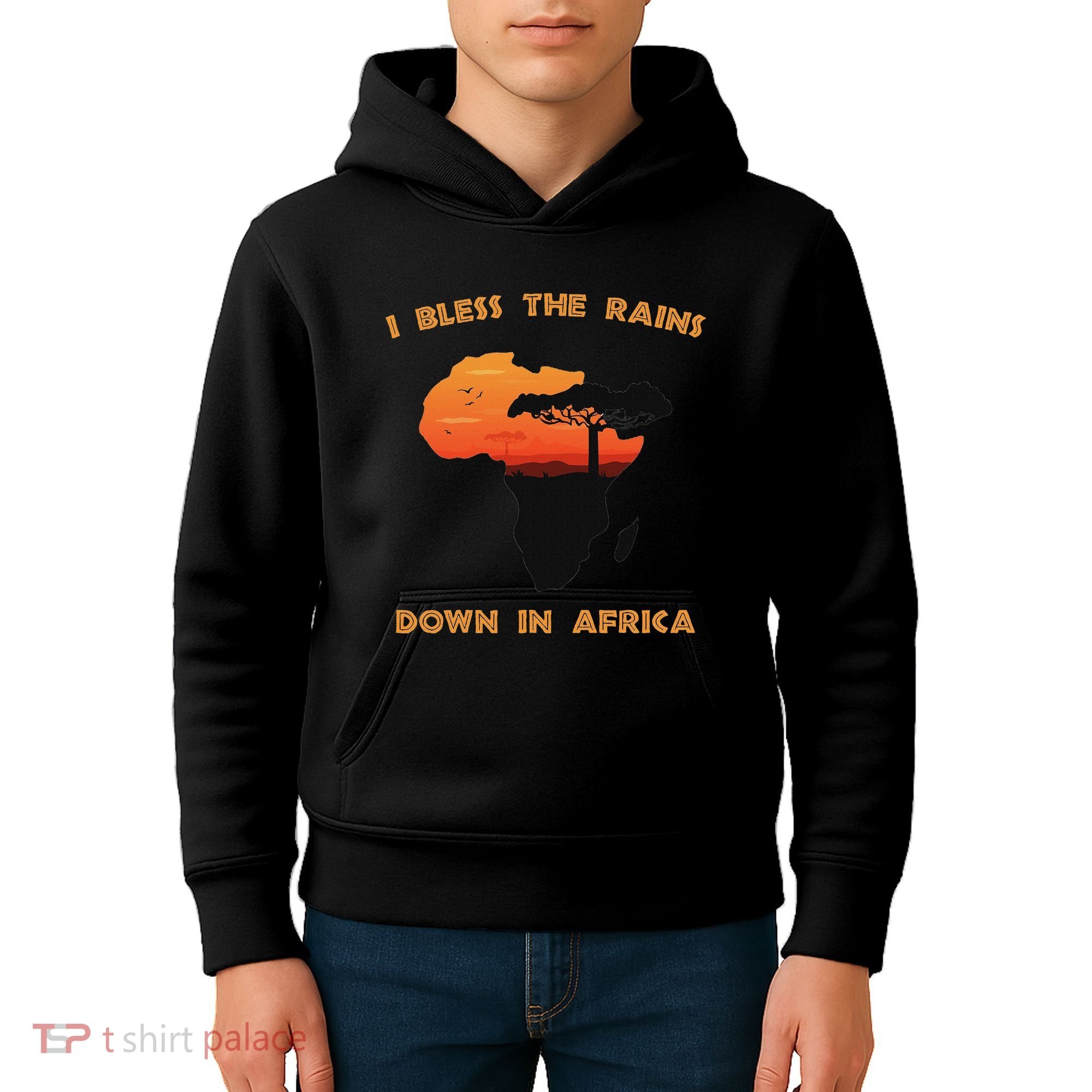 I Bless Rains Down In Africa Farmer Proud Africa Map Kids Hoodie