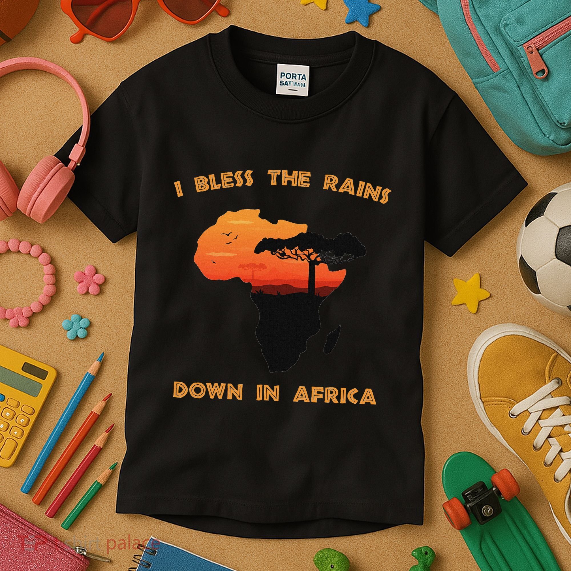 I Bless Rains Down In Africa Farmer Proud Africa Map Kids T-Shirt
