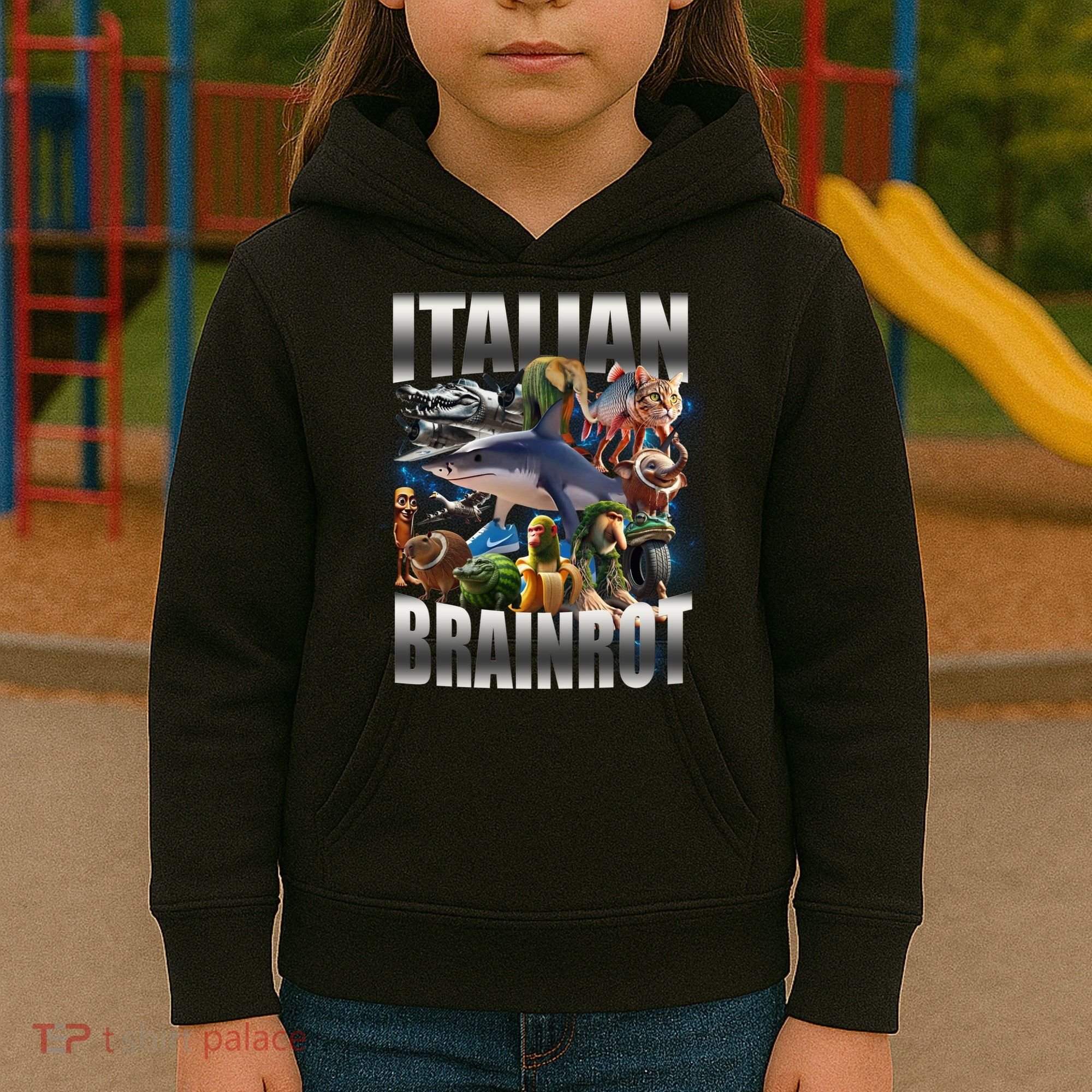 Italian Brainrot Shark Kids Hoodie