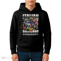 Italian Brainrot Shark Kids Hoodie thumb 4