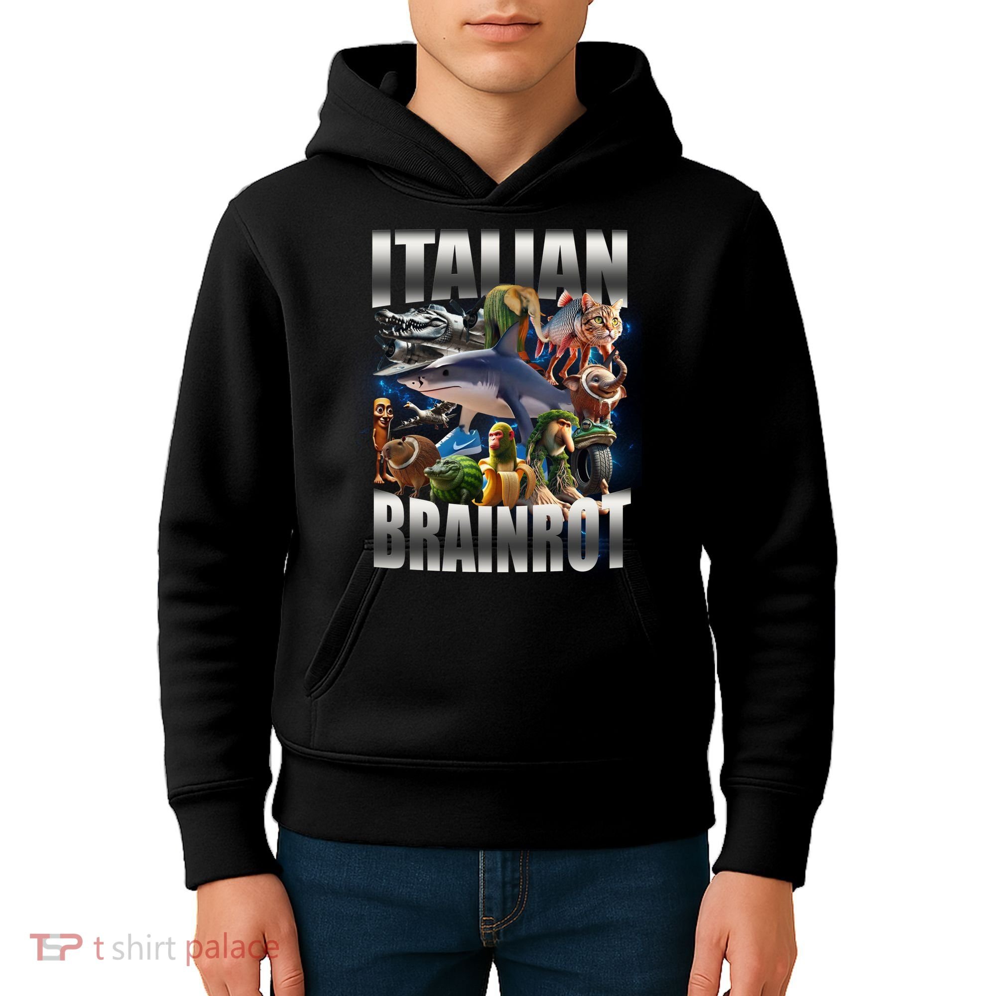 Italian Brainrot Shark Kids Hoodie