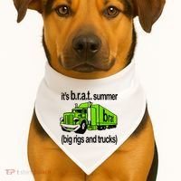 ItS Brat Summer Big Rigs And Trucks USA-Made Doggie Bandana thumb 1