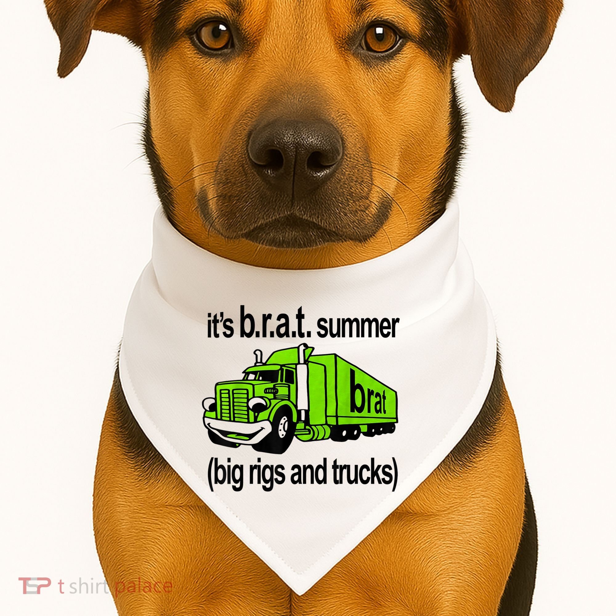 ItS Brat Summer Big Rigs And Trucks USA-Made Doggie Bandana