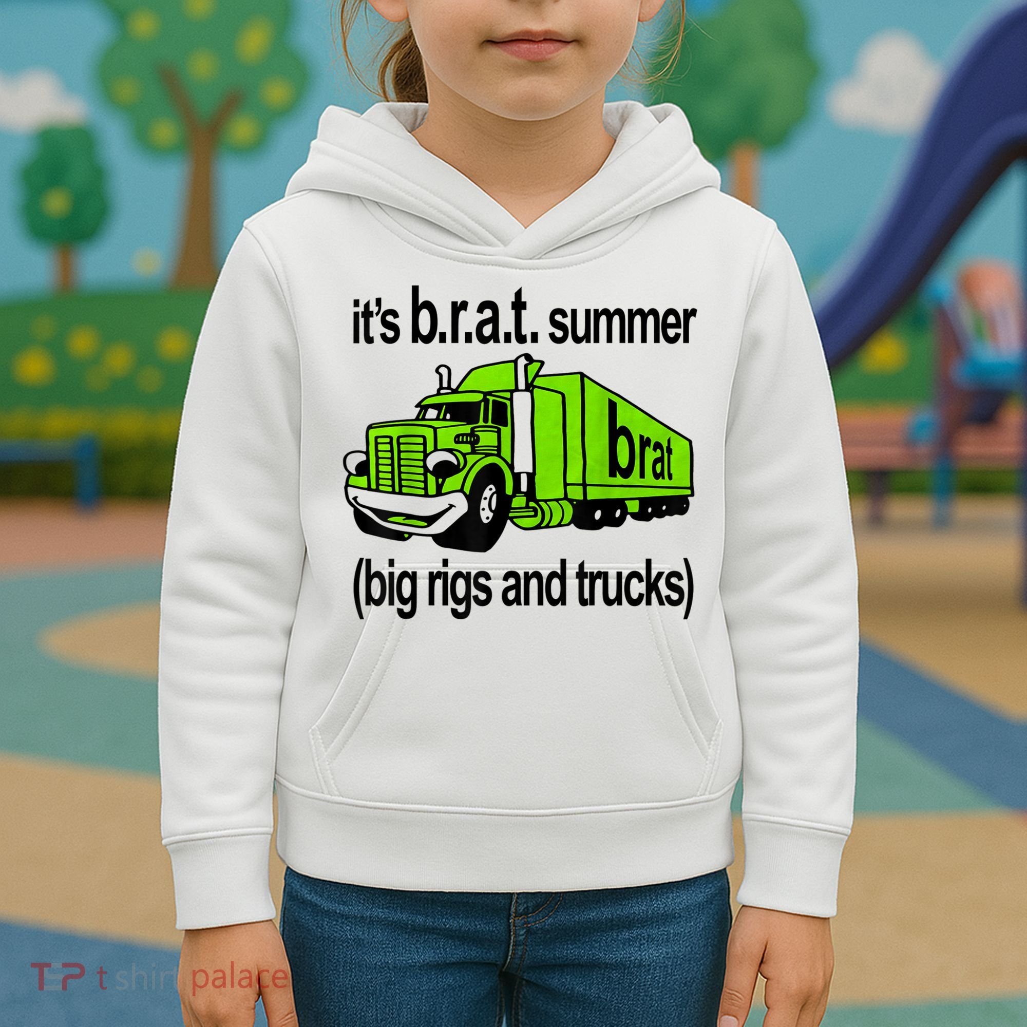ItS Brat Summer Big Rigs And Trucks Kids Hoodie