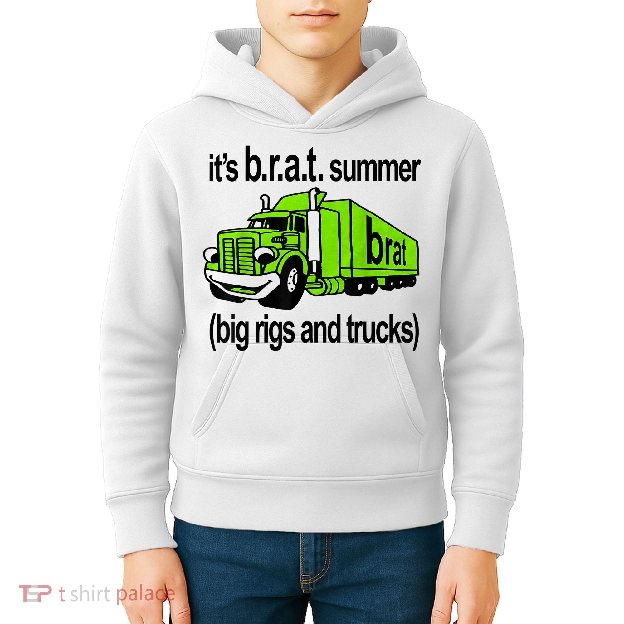 ItS Brat Summer Big Rigs And Trucks Kids Hoodie