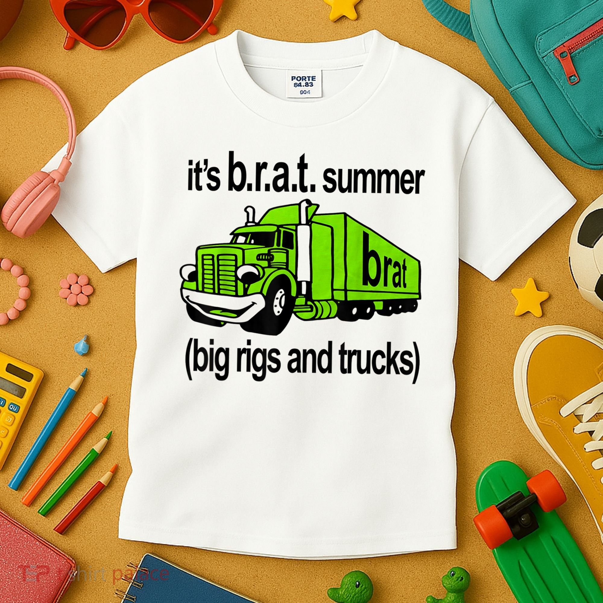 ItS Brat Summer Big Rigs And Trucks Kids T-Shirt