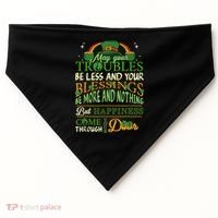 Irish Blessing St Patricks Day Leprechaun Rainbow Irish USA-Made Doggie Bandana thumb 0