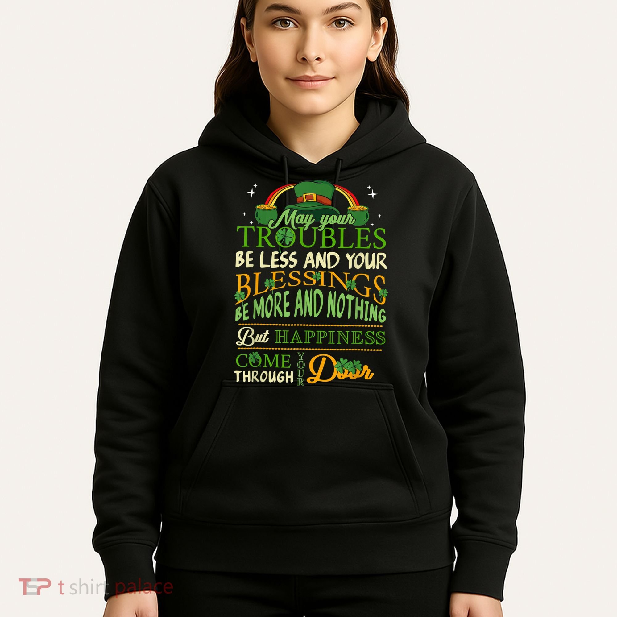 Irish Blessing St Patricks Day Leprechaun Rainbow Irish Hoodie